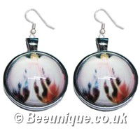 White Angel Cabochon Earrings - Click Image to Close